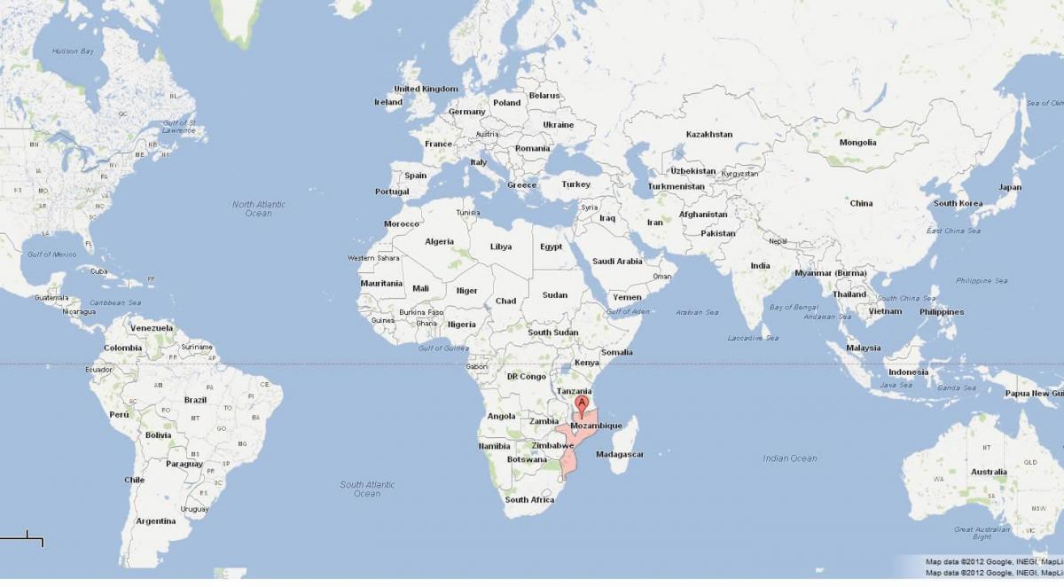 Mozambik dünya xəritəsində